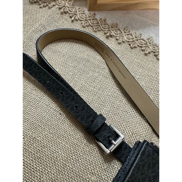Michael Kors EUC Black Brown MK Monogram Logo Medium Adjustable Waist Belt Bag - Picture 9 of 10